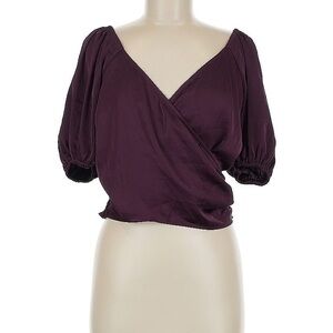 Wildfang Deep Purple Wrap Blouse
